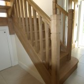 Oak Hollewell Spec with Stop Chamfered (fluted) Spindles
