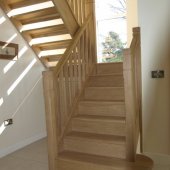 Oak Hollewell Spec with Stop Chamfered (fluted) Spindles